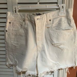 We The Free Cream Denim Shorts